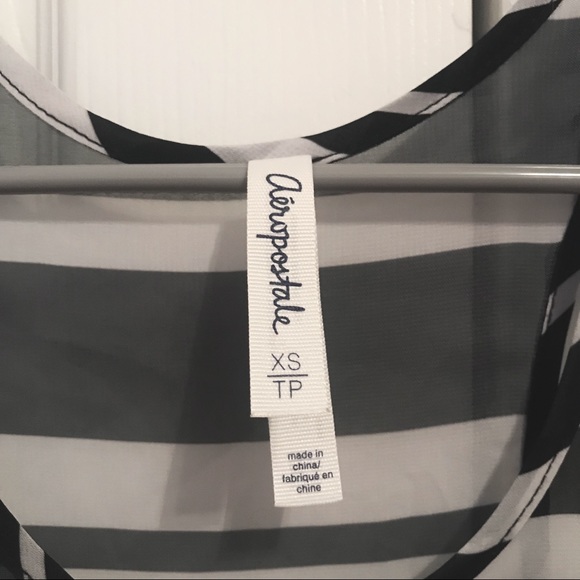 Black and White Striped Sheer Aeropostale Tank Top - Picture 3 of 6